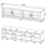 Sachin 4-door Engineered Wood 79-inch TV Stand Distressed Pine - 736283