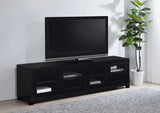 Jupiter 4-door Engineered Wood 79-inch TV Stand Black - 736303