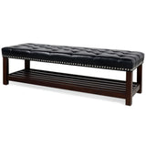 Bedroom End Of Bed Bench Tufted Upholstered End Of Bed Bench End Of Bed Entrance Shoe Bench With Nailhead Trim And Shelf Bedroom Upholstered Bench Living Room Shoe Rack Footstool