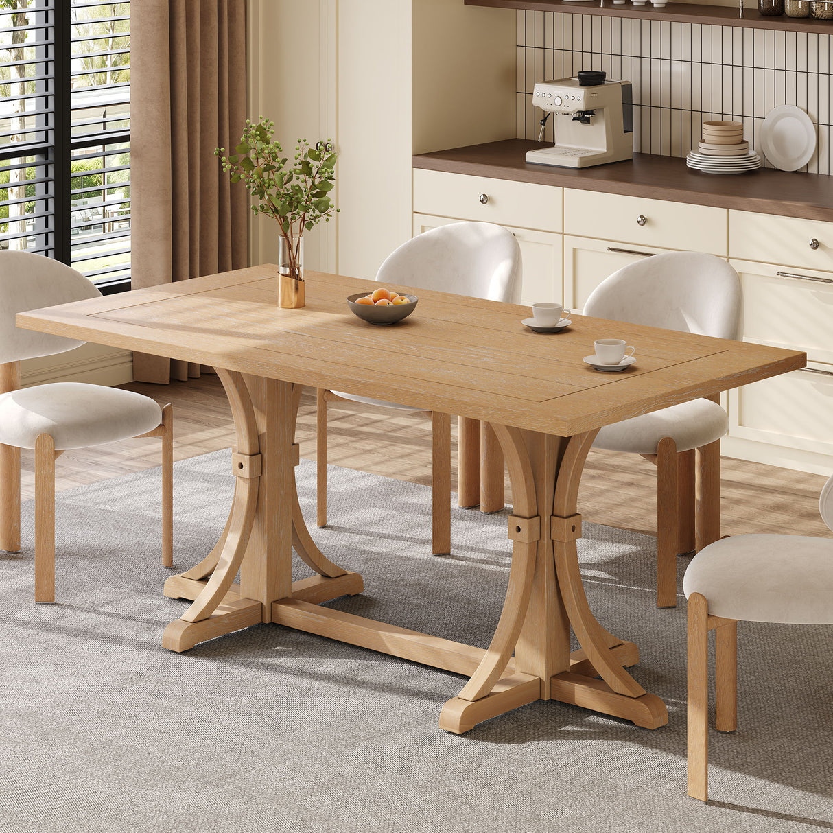 Dining Table With Trestle Base