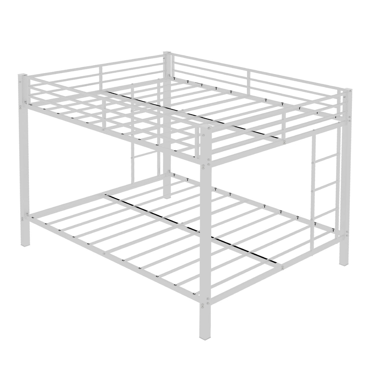 Bunk Bed For Kids, Convertible Frame With Ladders & Guardrail