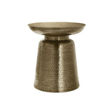 Drum Accent Side Table, Hammered Texture