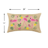 Summer Outdoor Lumbar Flamingo Pillows - Multi