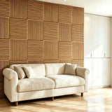 3D Groove Acoustic Panels & Strip Boards, Sound Absorbing Wall & Ceiling Panels (Set of 8) - Walnut