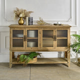 Rectangle Accent Sideboard Cabinet With Storage Shelf, Cabinet For Kitchen - Natural Wood