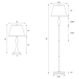 3 Piece Lamp Set, Floor Lamp And 2 Table Lamps - Silver
