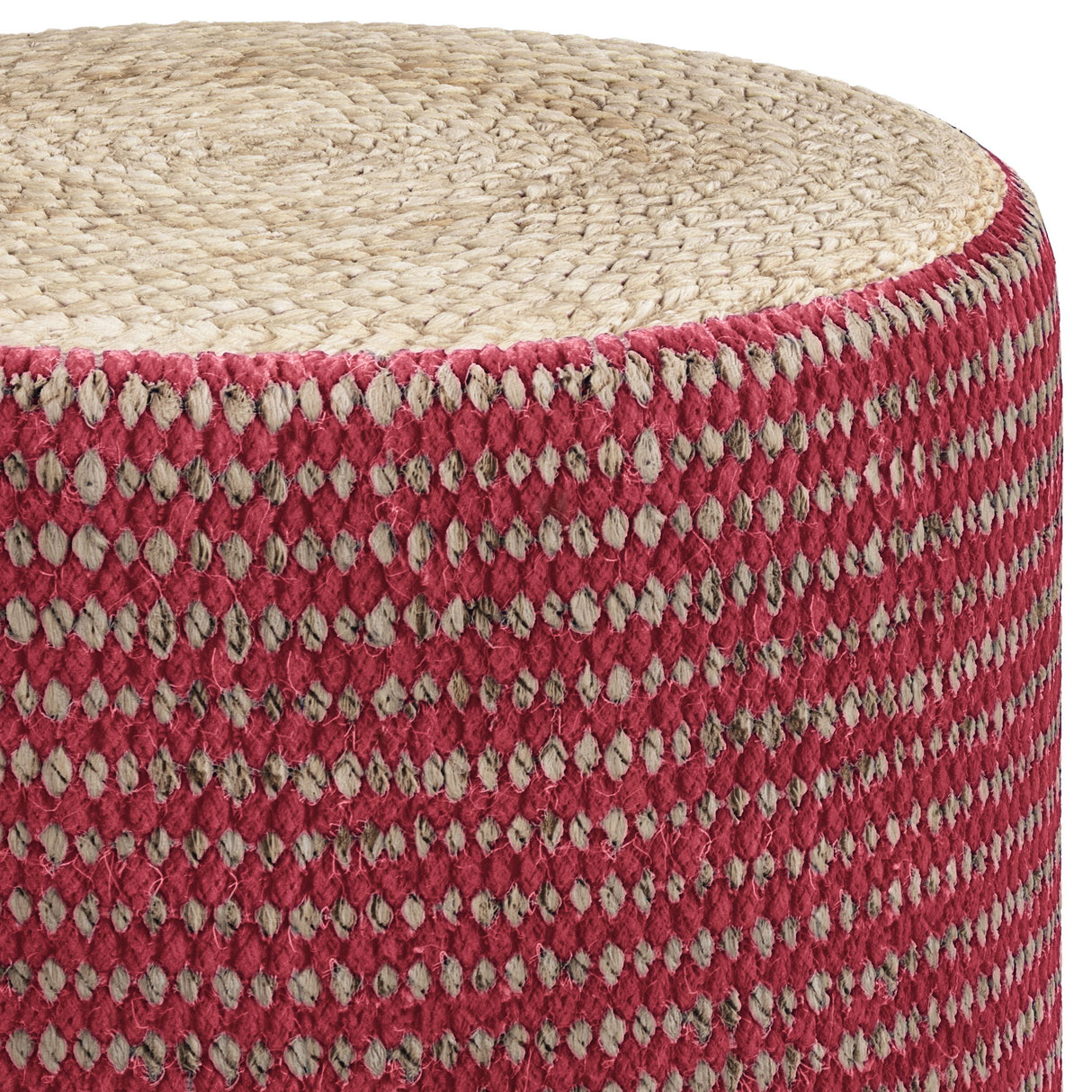 Larissa - Handcrafted Round Braided Pouf