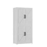 Kitchen Pantry Cabinet With Adjustable Shelves, Heavy Duty Storage - White