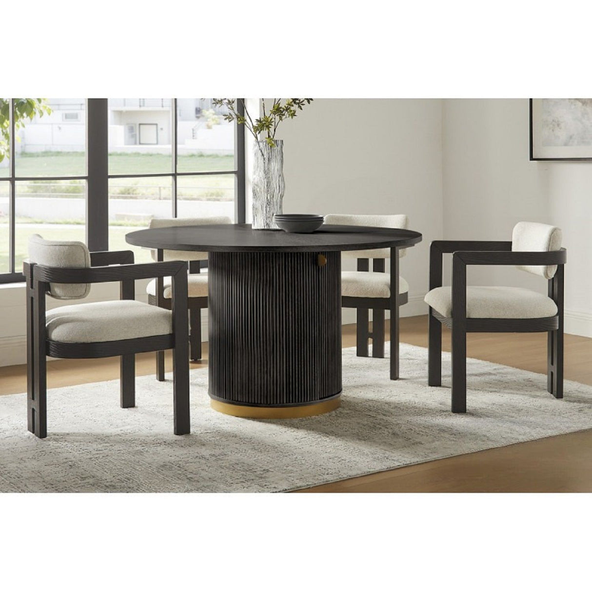 Upholstered Dining Armchair - Black