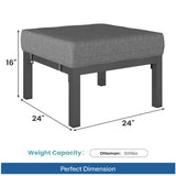 Patio Ottomans With Cushions, All-Weather Footrests (Set of 2)