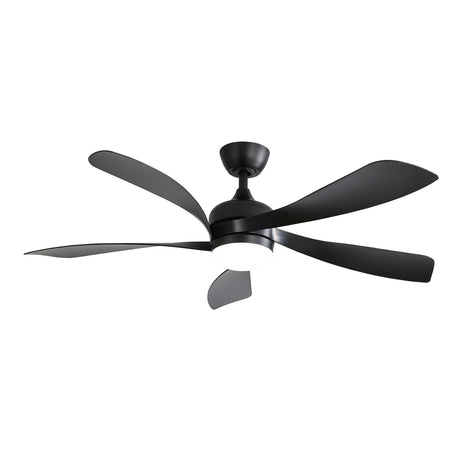 52" Ceiling Fan With 3 Color Dimmable LED Light, 5 Blades, Remote Control, Reversible DC Motor