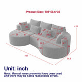 Curved Oversized Sectional Sofa With Extra Deep Seat
