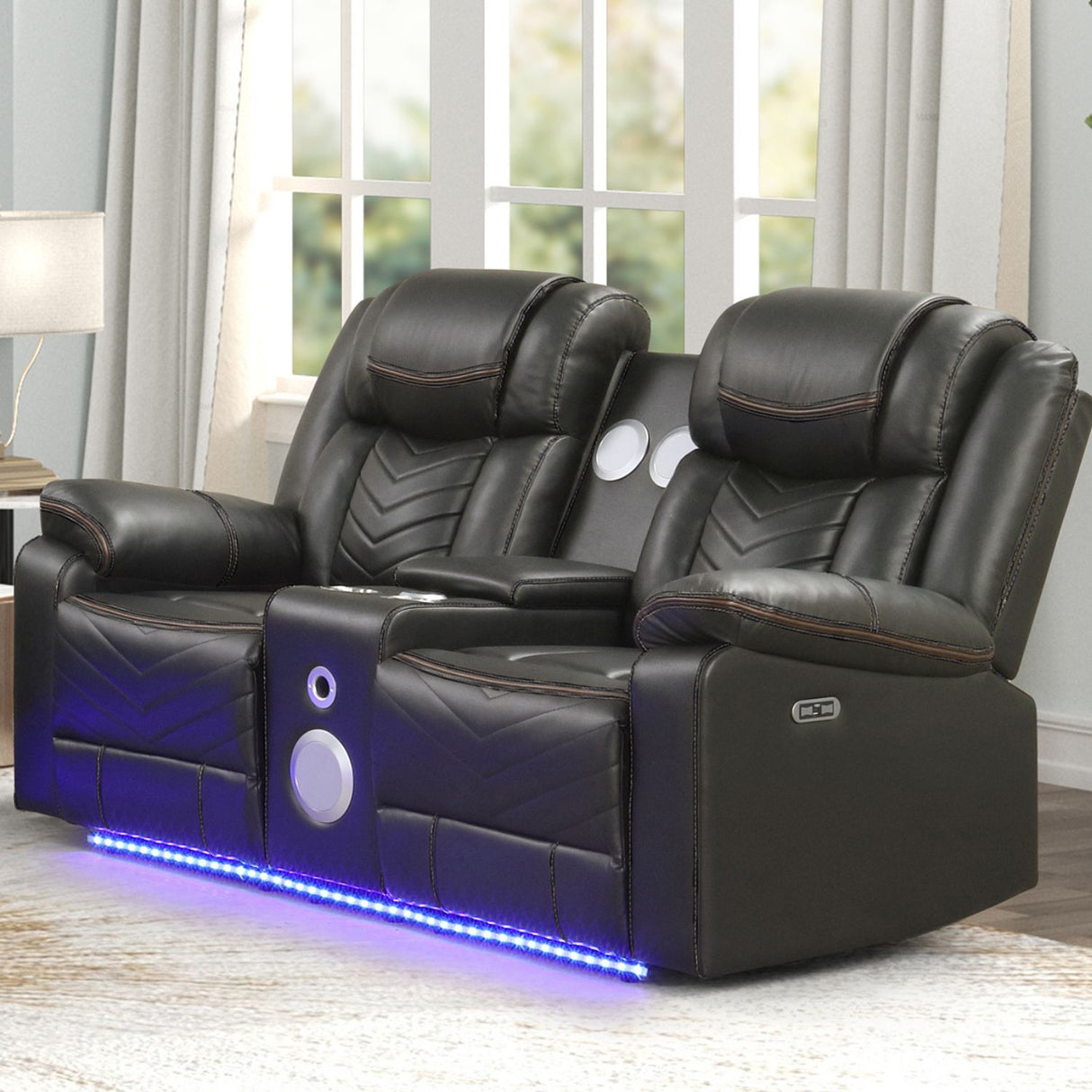 Challenger - LED Power Recliner Loveseat