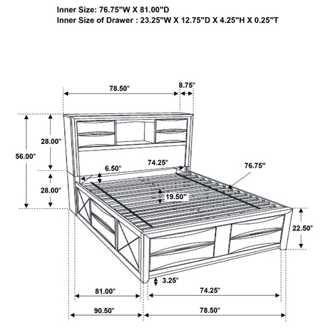 Palamino - 5 Piece Eastern King Bedroom Set - Black