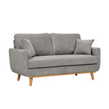 Upholstered Loveseat With Arms And Pillows