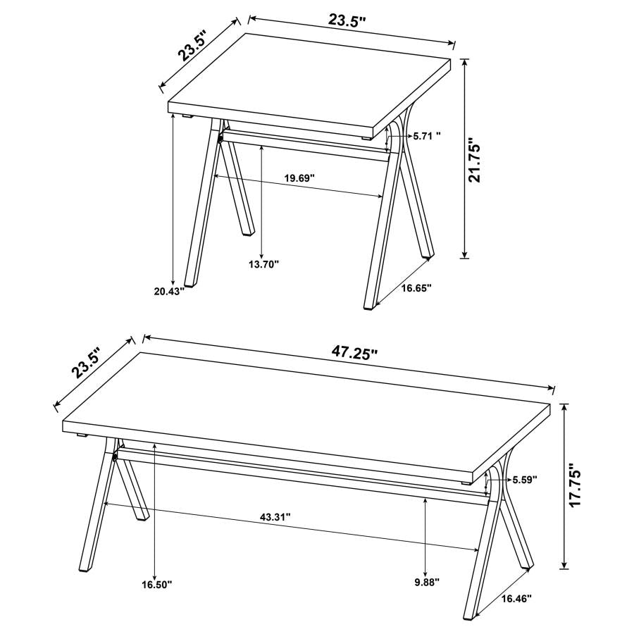 Colmar 3-piece Engineered Wood Coffee Table Set Golden Oak - 753424