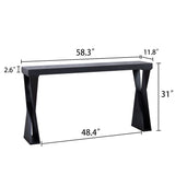 Console Table With Crossed Legs For Hallway - Black