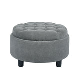 Storage Round Footstool Table Ottoman