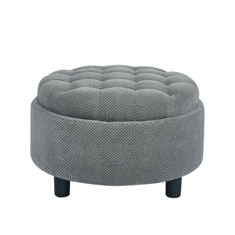 Storage Round Footstool Table Ottoman