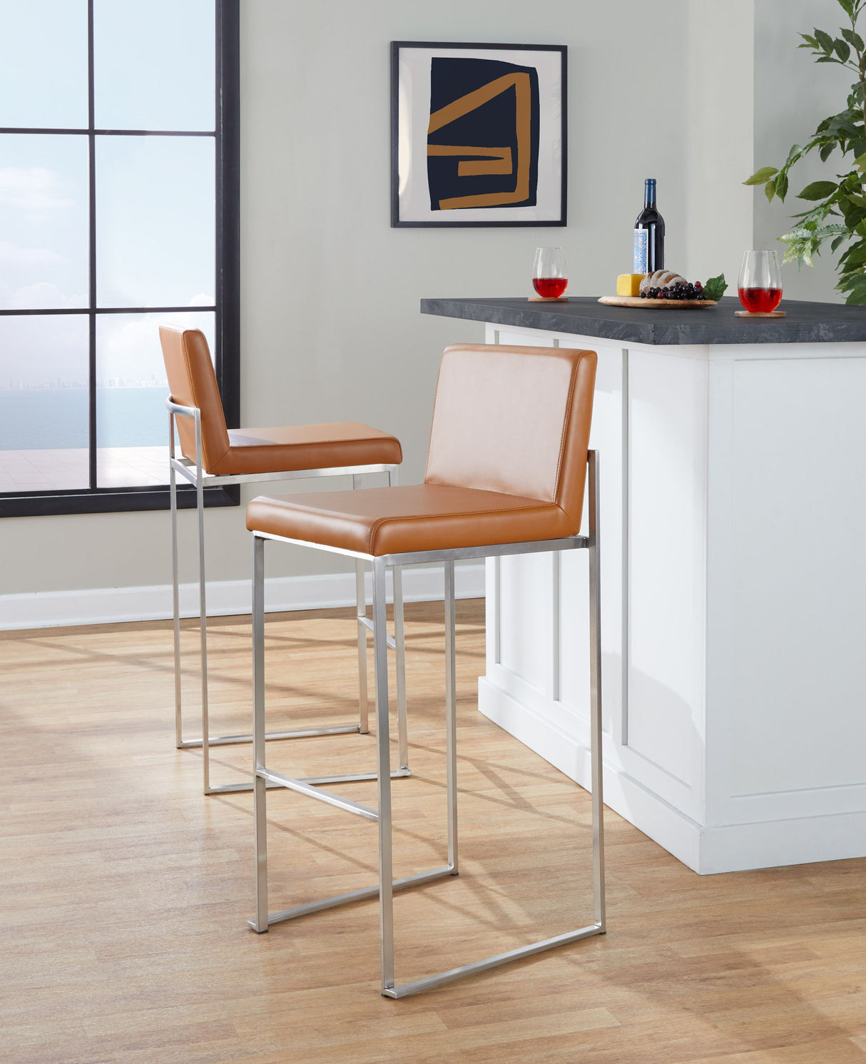 Fuji - Contemporary And Modern Elegance High Back Barstool