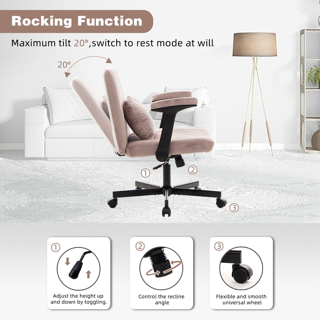 Criss Cross Armrest Office Chair With Wheels