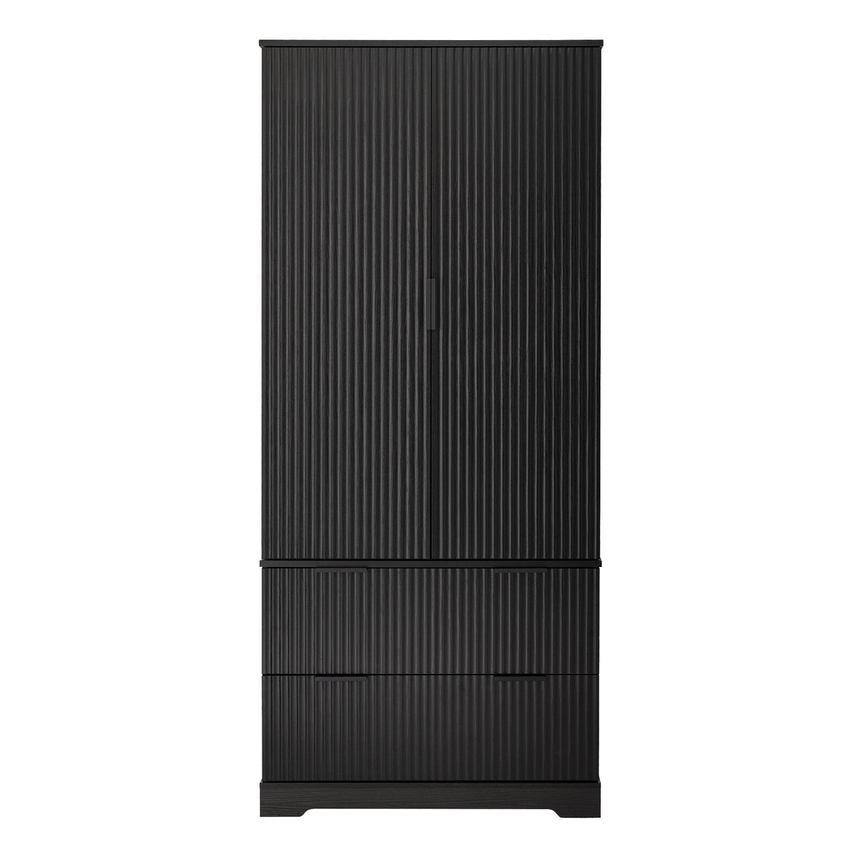 Fluted Kitchen Pantry Cabinet With 2 Large Drawers & 8 Door Spice Rack