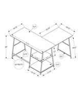Computer Desk, Home Office, Corner, Storage Shelves, L Shape, Work, Laptop, Marble Look Laminate, Contemporary, Modern