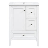 Modern Bathroom Vanity With Sink, Freestanding Cabinet With Drawers And Shelves