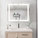 Medicine Cabinet With LED Vanity Mirror, Anti-Fog, Waterproof, Dimmable With Touch Switch