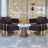 Modern Decorative Chair Teddy Fleece Upholstered And Metal Foot