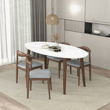 Ada - Oval Dining Table And 4 Side Chairs - White