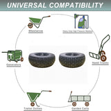 Flat Free Tire And Wheel Assemblies For Riding Lawn Mowers With 3" Hub - Black
