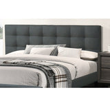 California King Size Tufted Headboard Platform Bedframe, Bedroom Furniture - Charcoal