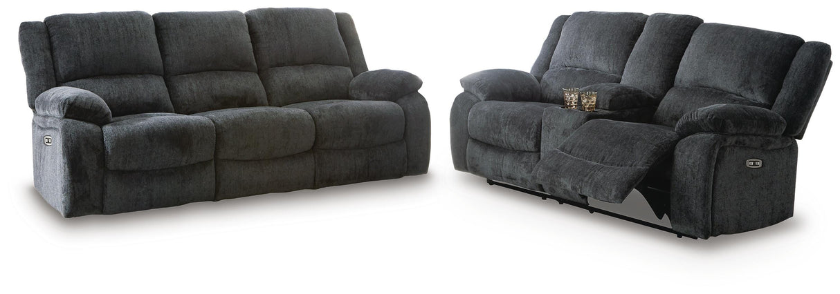 Draycoll Power Reclining Sofa and Loveseat - 76504U2