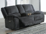 Draycoll Power Reclining Loveseat with Console - 7650496