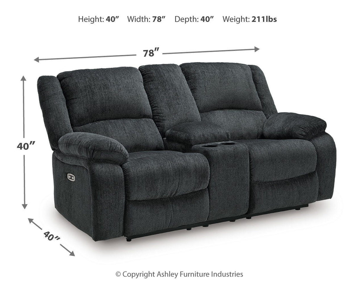Draycoll Power Reclining Loveseat with Console - 7650496