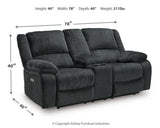 Draycoll Power Reclining Loveseat with Console - 7650496