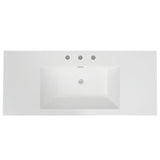 Vanity Top With 3 Faucet Holes, Rectangular Basin For Bathroom - White