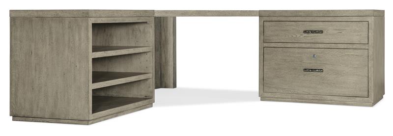 Linville Falls Corner Desk with Lateral File and Open Desk Cabinet - 6150-10936-85