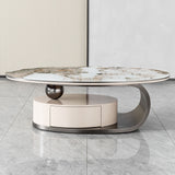 Oval Coffee Table With Drawer