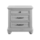 3 Drawer Nightstand With USB - Gray - Wood