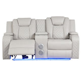 Benz - Power Reclining Loveseat & LED Lighting And Built In USB