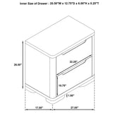 Mirador - 2 Drawer Nightstand Bedside Table - Natural