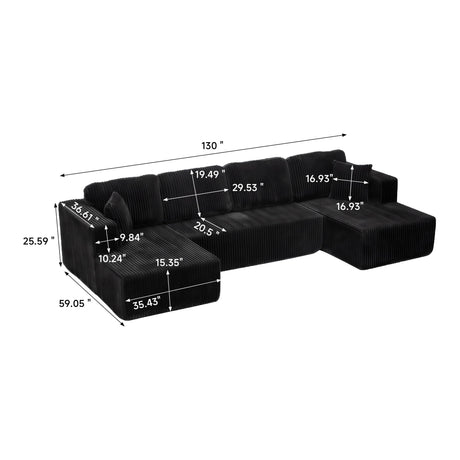 U-Shape Modular Sectional Sofa For Living Room