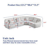 Luxury Curved Corner Sectional Sofa With 4 Pillows