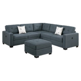 Casual Simple Tufted Sectional 4 Piece Set With USB Loveseat
