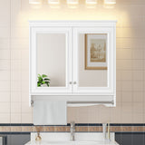 Modern Wall-Mounted Mirror Cabinet With Adjustable Shelves, Soft-Close Doors, High-Definition Mirror