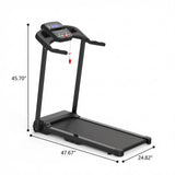 Foldable Treadmill 2.5Hp Electric Running Machine For Home - Black