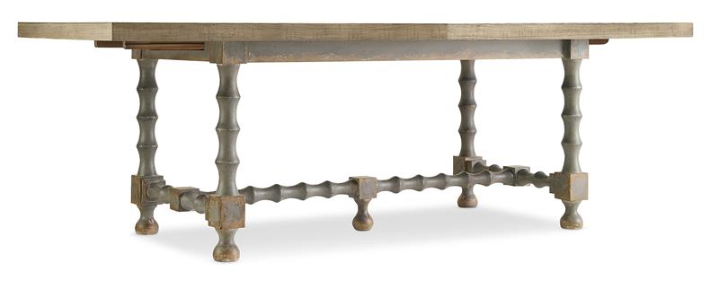 Ciao Bella 84in Trestle Table with 2-18in Leaves-Natural/Gray - 5805-75200-85