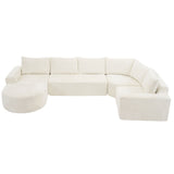 Modular Cloud Sectional Sofa Set, U-Shaped Upholstered Couch With Deep Seat